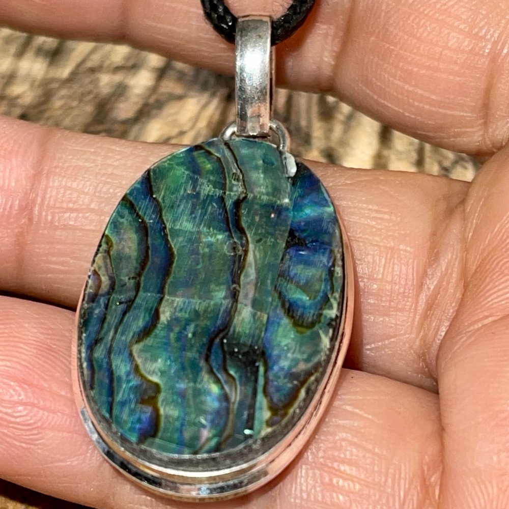 Iridescent Abalone Shell Pendant 1 7/8” - Picture 14 of 17